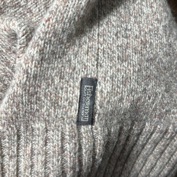 Fisherman Out of Ireland Wool Sweater Mens XL Shetland Wool beige brown - Picture 4 of 6